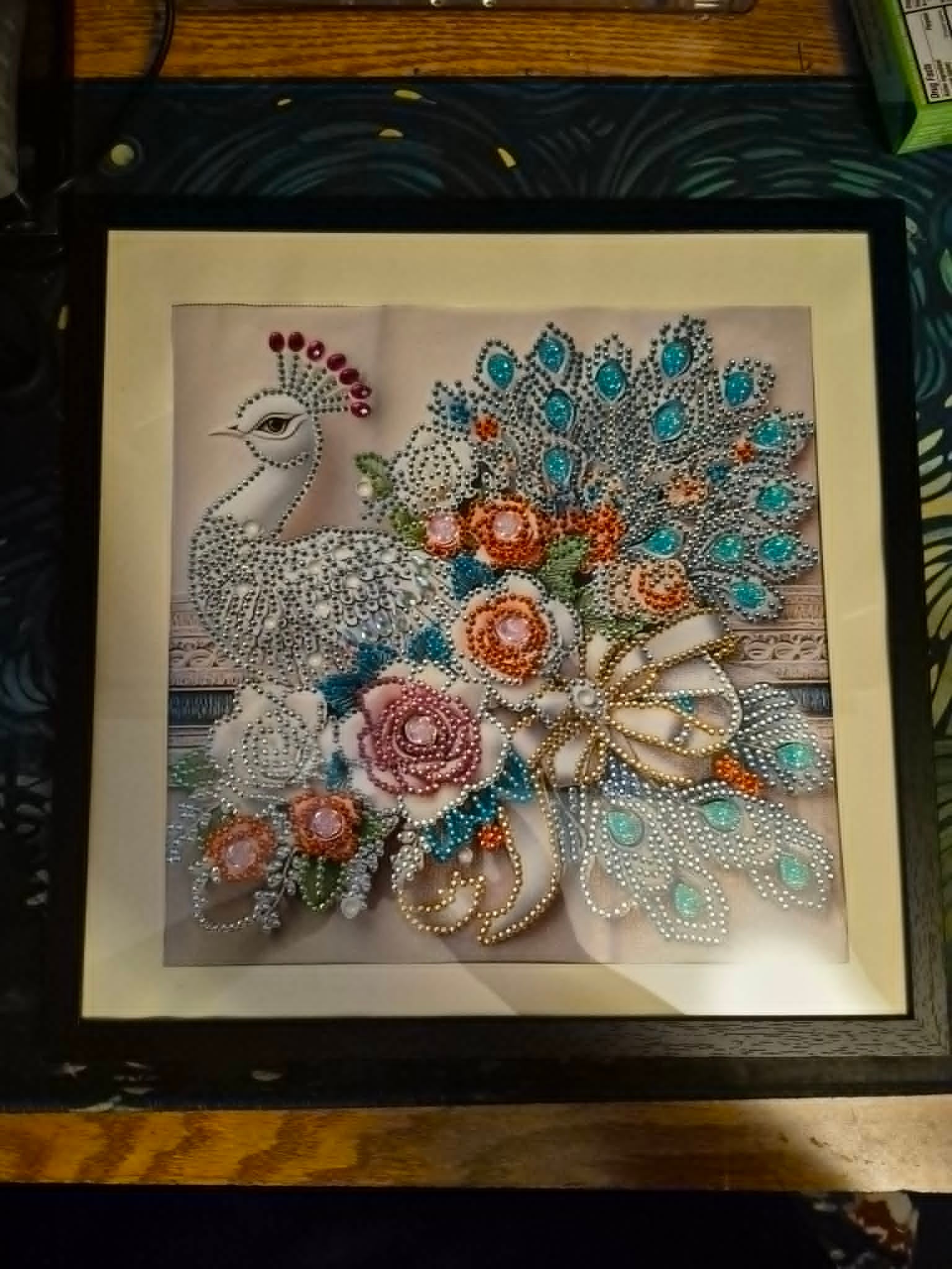 Diamond Art – Handcrafted, Framed & Ready to Hang (Peacock)