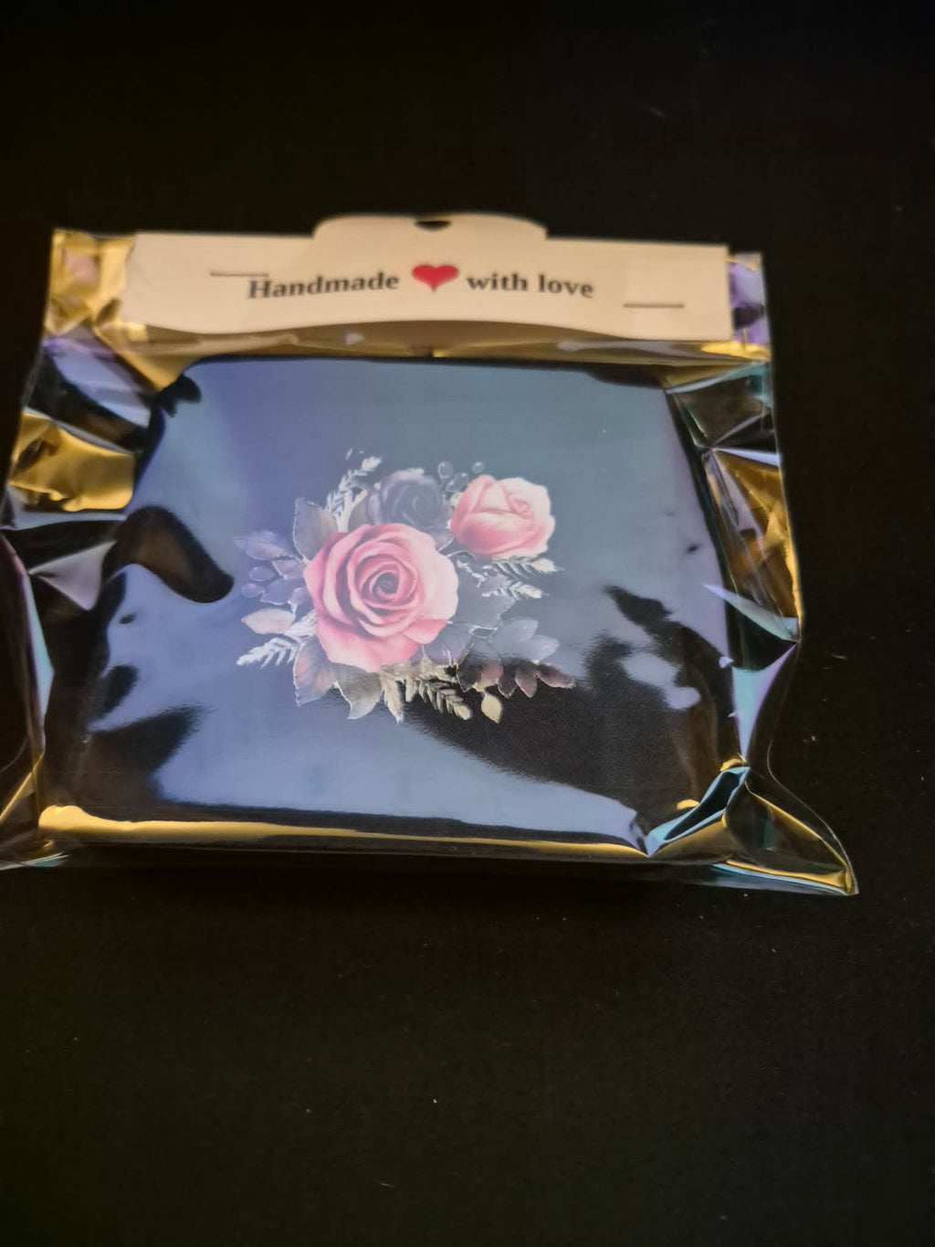 Square Sublimated Coaster Set – 4 Pack | Rose