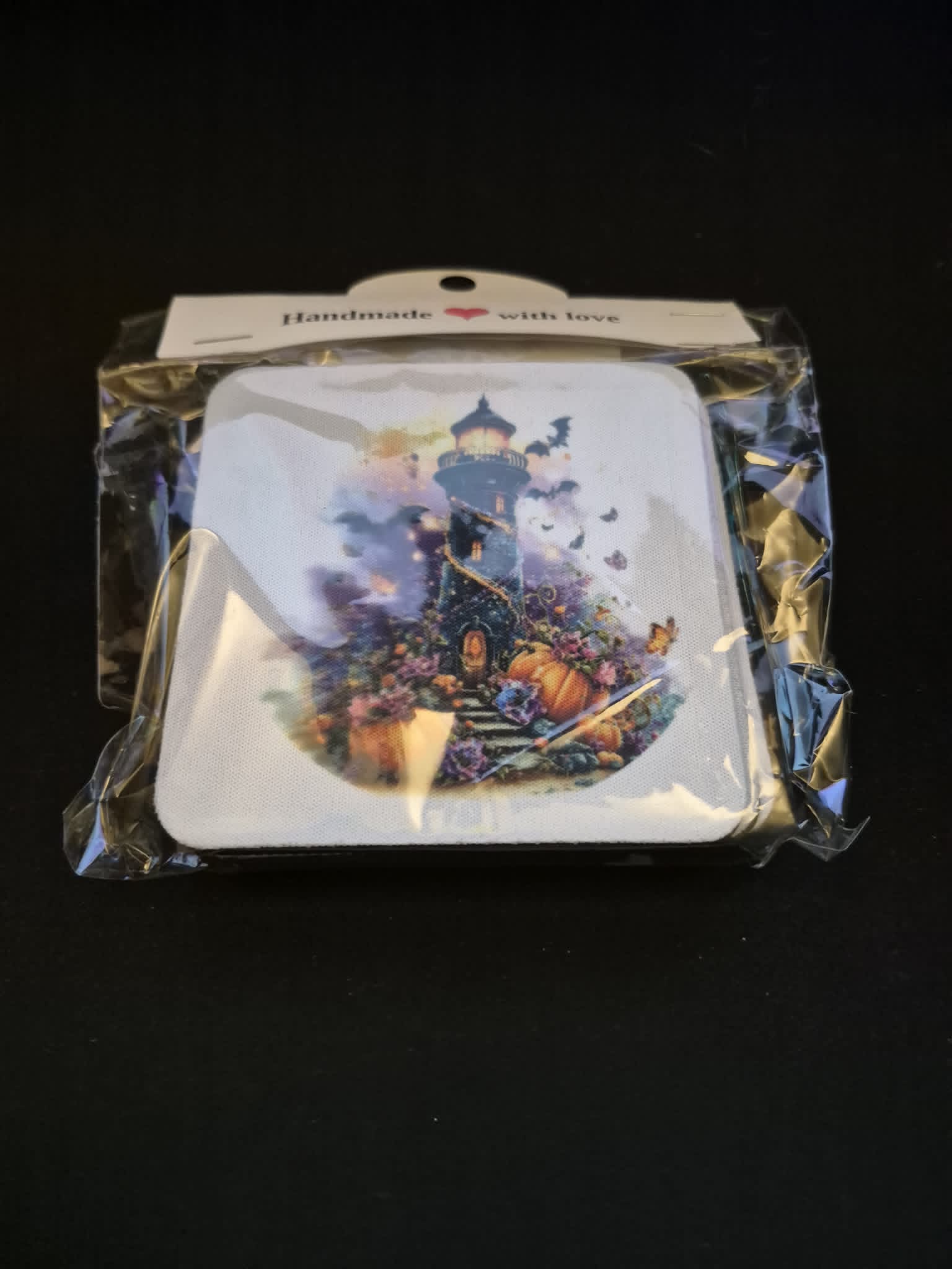Square Sublimated Coaster Set – 4 Pack | Light House - Fall