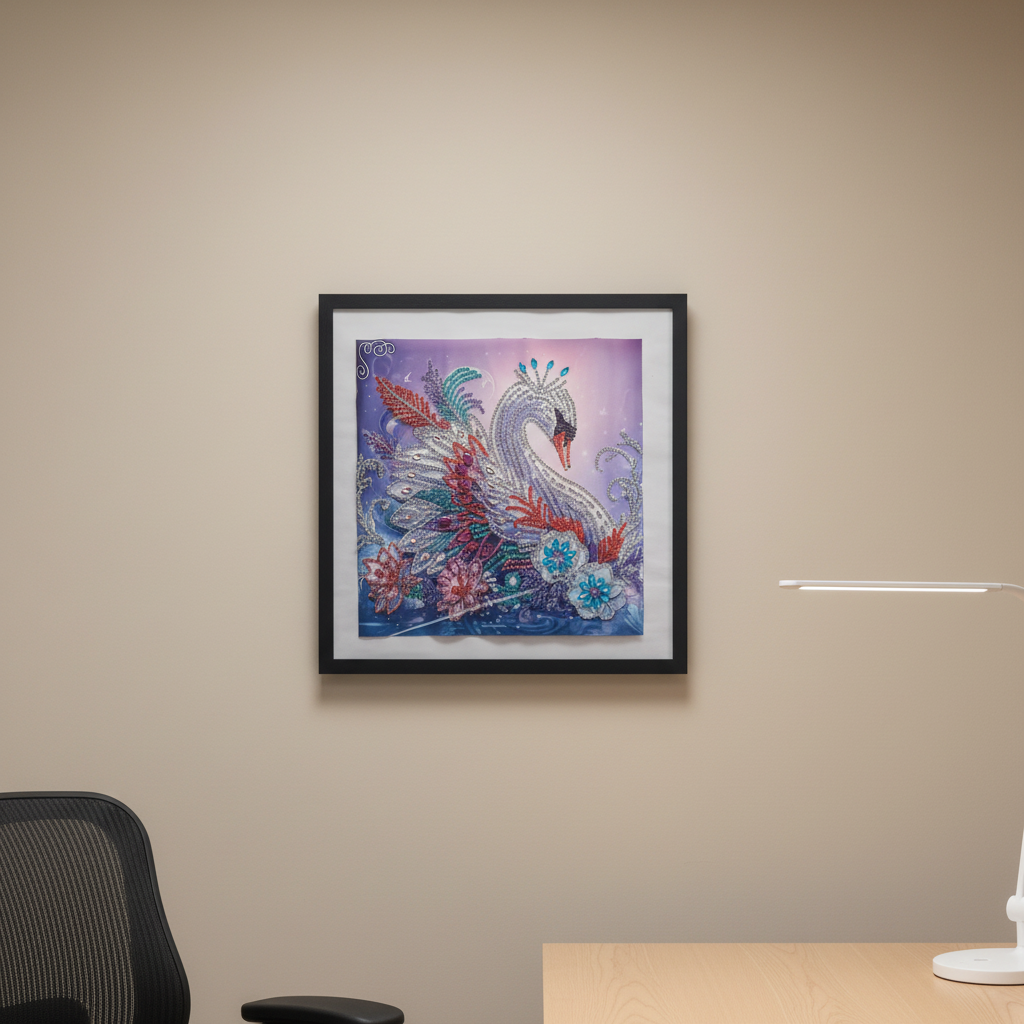 Diamond Art – Handcrafted, Framed & Ready to Hang (Swan)