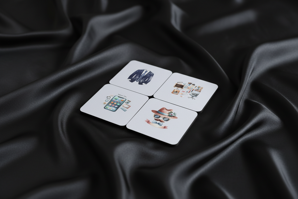 Square Sublimated Coaster Set – 4 Pack | 1st Fathers Day