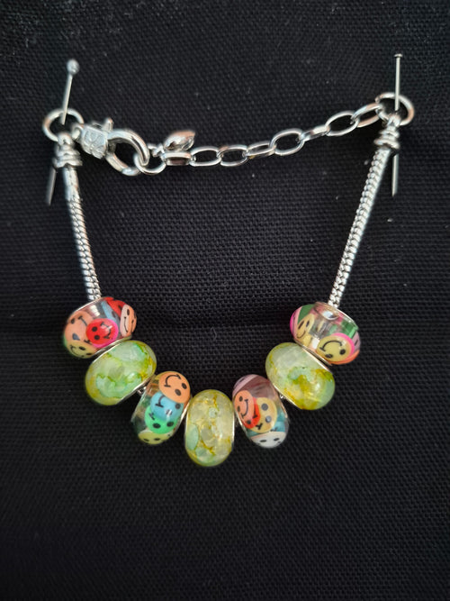 Bracelet - Each One Handcrafted w/ 7 1/2 in. Chain - Pandora Style and One-of-a-Kind