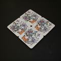 Square Sublimated Coaster Set – 4 Pack | Butterfly w/ Vines