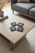 Square Sublimated Coaster Set – 4 Pack | Rose