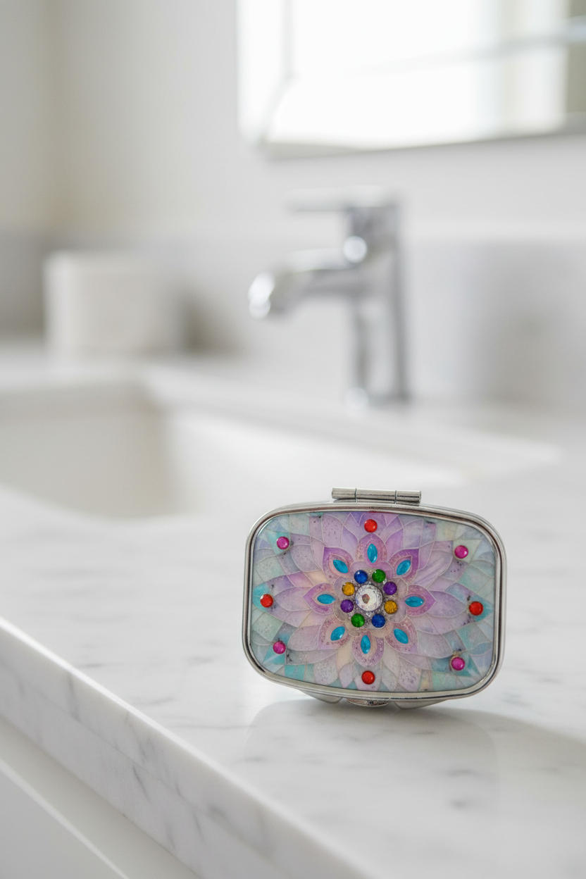 Diamond Accent Pill Box