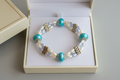 Bracelet - Each One Handcrafted w/beads and 3 Stands, One‑of‑a‑Kind