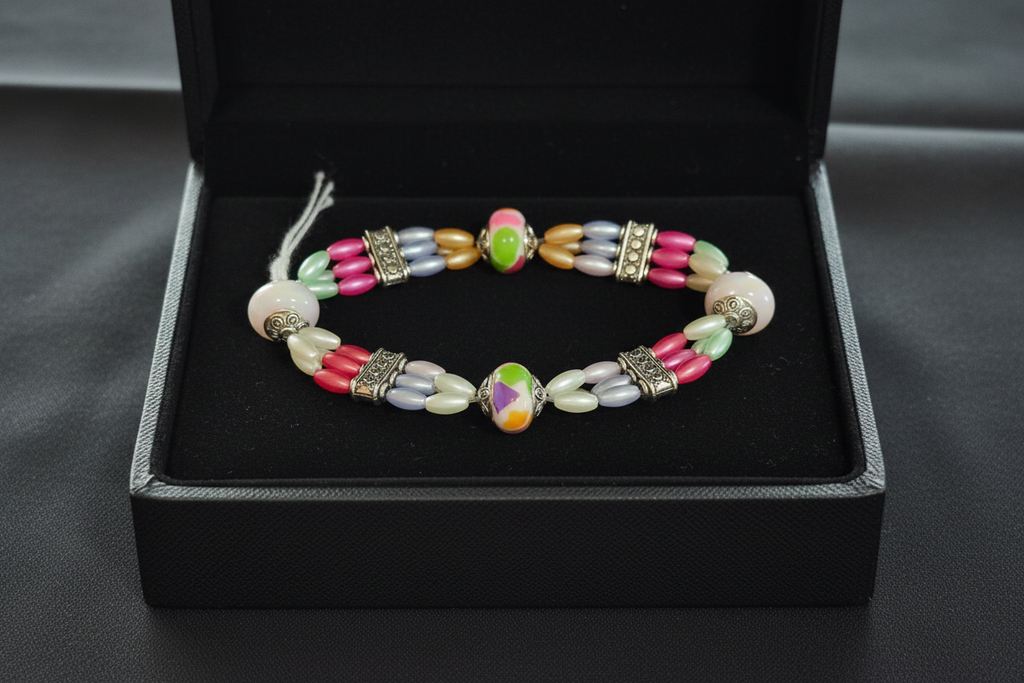 Bracelet - Each One Handcrafted w/beads and 3Stands, One‑of‑a‑Kind