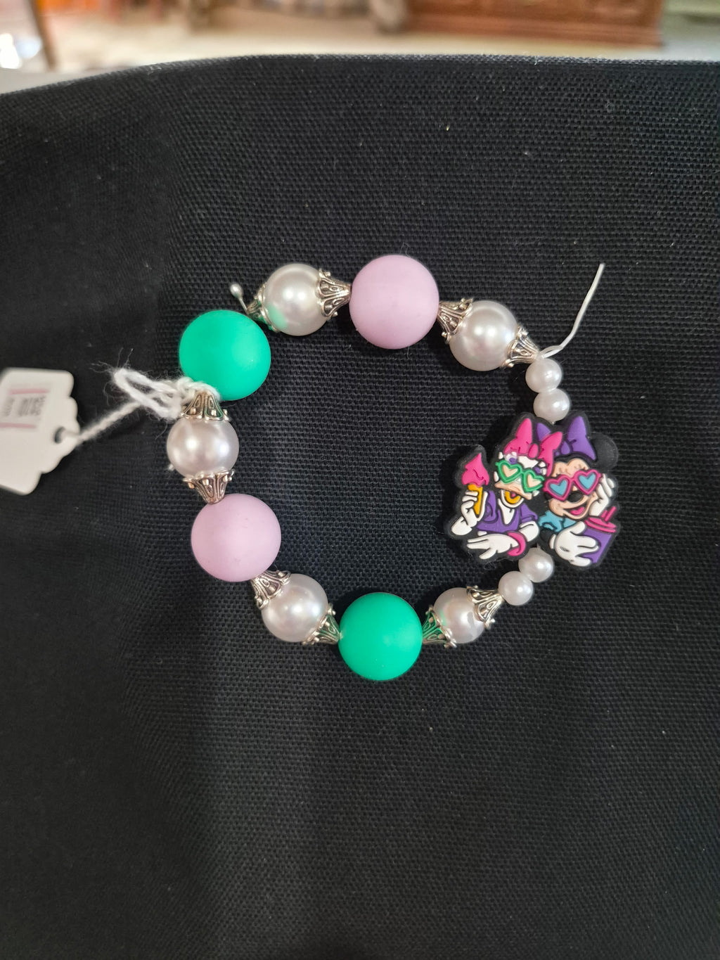 Character Bead Bracelet with Daisy & Minnie Mouse Duo Charm – Each One Handcrafted & One‑of‑a‑Kind