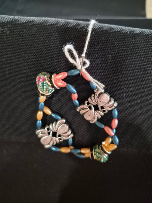 Bracelet - Each One Handcrafted w/beads and 2 Stands, One‑of‑a‑Kind