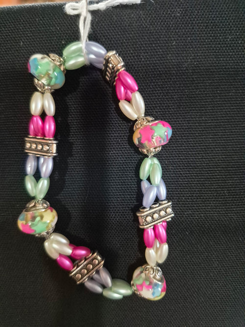 Bracelet - Each One Handcrafted w/beads and 2 Stands, One‑of‑a‑Kind