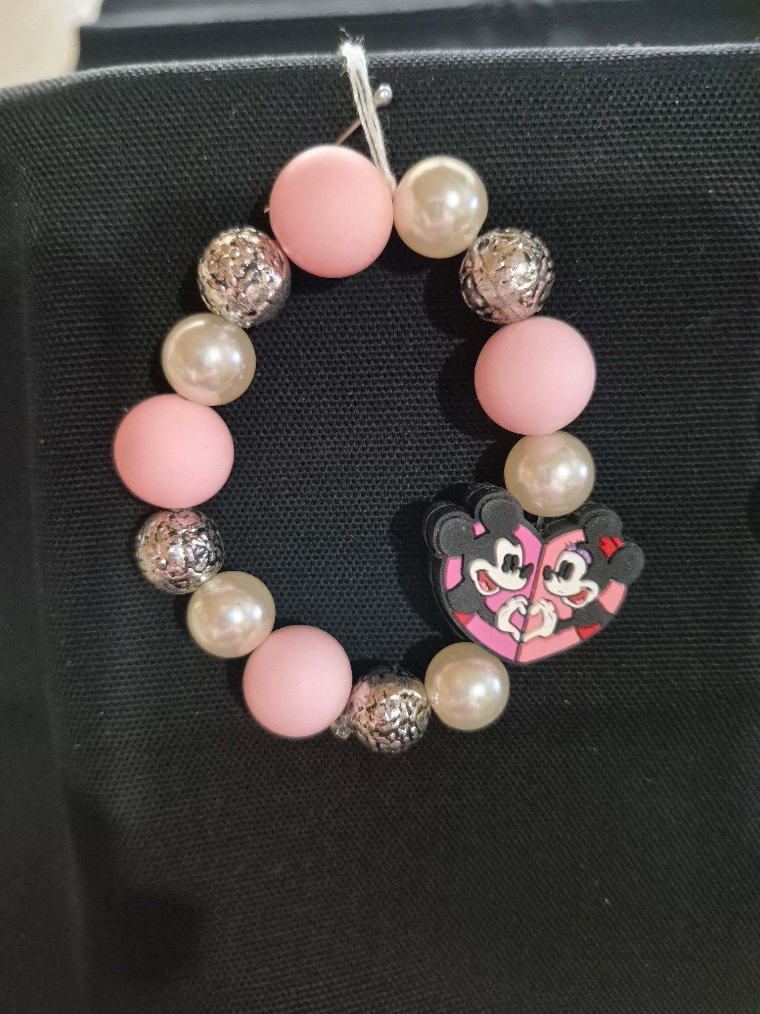 Character Bead Bracelet with Mickey & Minnie Mouse Duo Charm – Each One Handcrafted & One‑of‑a‑Kind