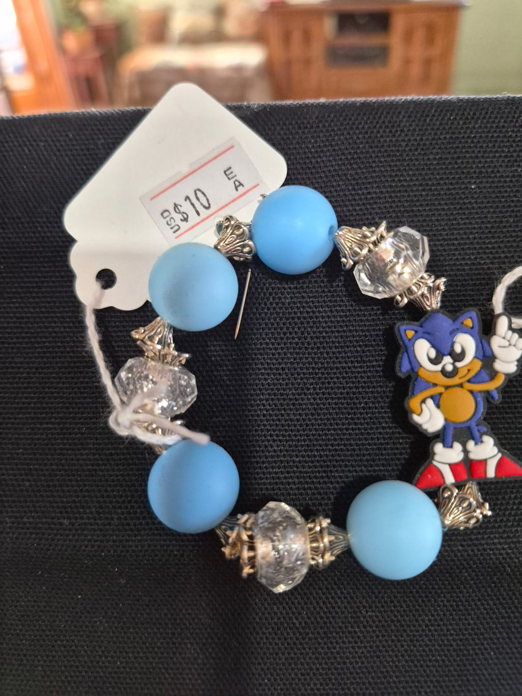 Character Bead Bracelet with Sonic Charm – Each One Handcrafted & One‑of‑a‑Kind