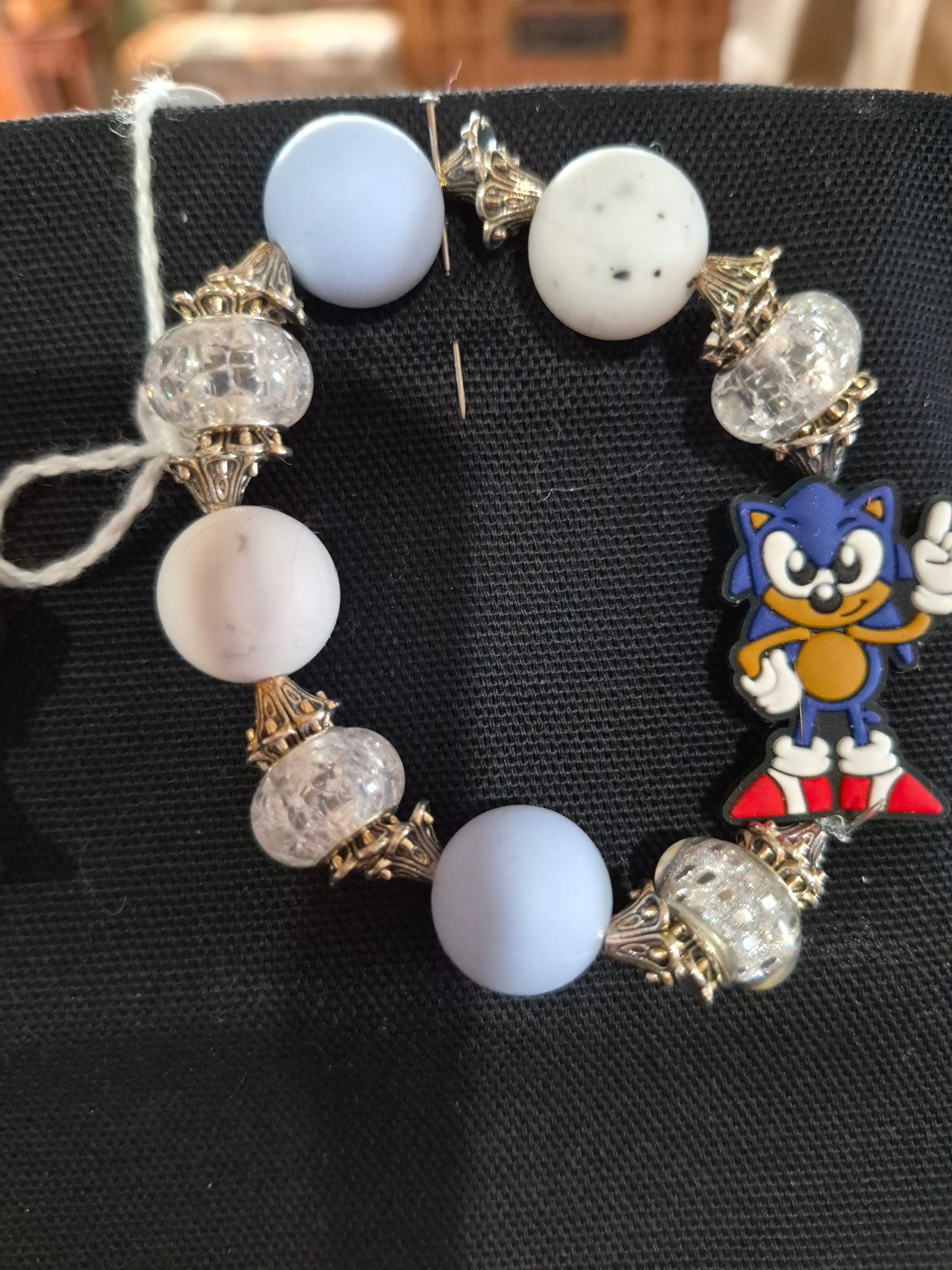 Character Bead Bracelet with Sonic Charm – Each One Handcrafted & One‑of‑a‑Kind