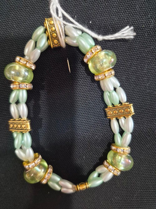 Bracelet - Each One Handcrafted w/beads and 2 Stands, One‑of‑a‑Kind
