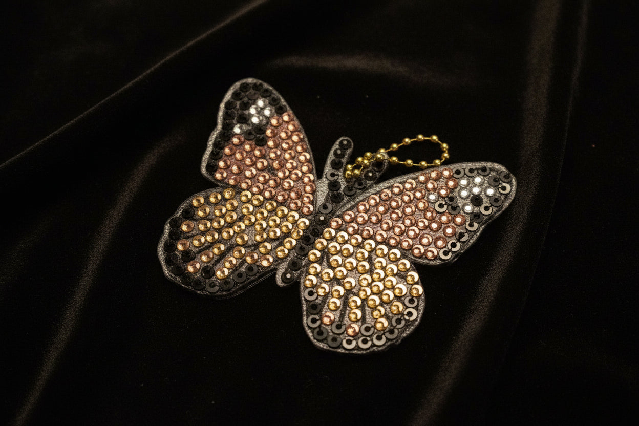Diamond Art Keychains – Butterfly Design and Handcrafted and one of a Kind