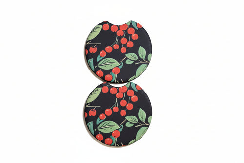 Car Coasters - Christmas Edition - Handcrafted w/ - Holly Berry Design