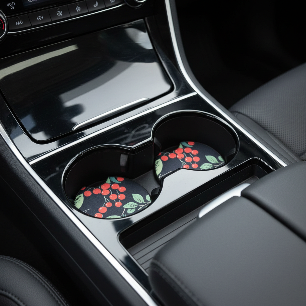 Christmas - Holly Berry - Hand Crafted Car Coasters