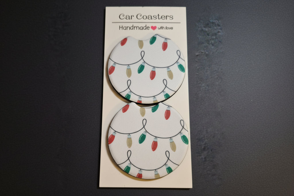 Christmas - Lights - Hand Crafted Car Coasters
