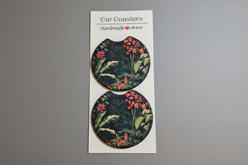 Car Coasters - Christmas Edition - Handcrafted w/ - Flower Design