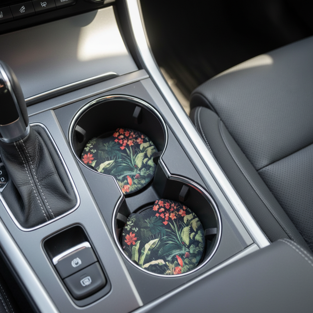 Christmas - Flower - Hand Crafted Car Coasters