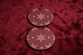 Car Coasters - Christmas Edition - Handcrafted w/ - Snowflake Red Design