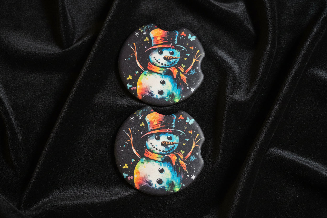 Christmas - Snowman - Hand Crafted Car Coasters