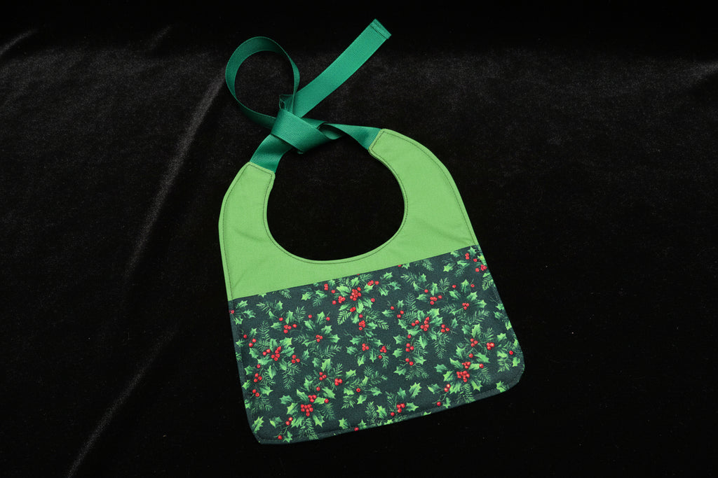 Reversible Bibs  -  Christmas – Holly W-Green Top