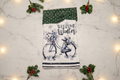 Non-Slip Stove Towels - Christmas – Welcome Winter Bike – Topper W- Floral