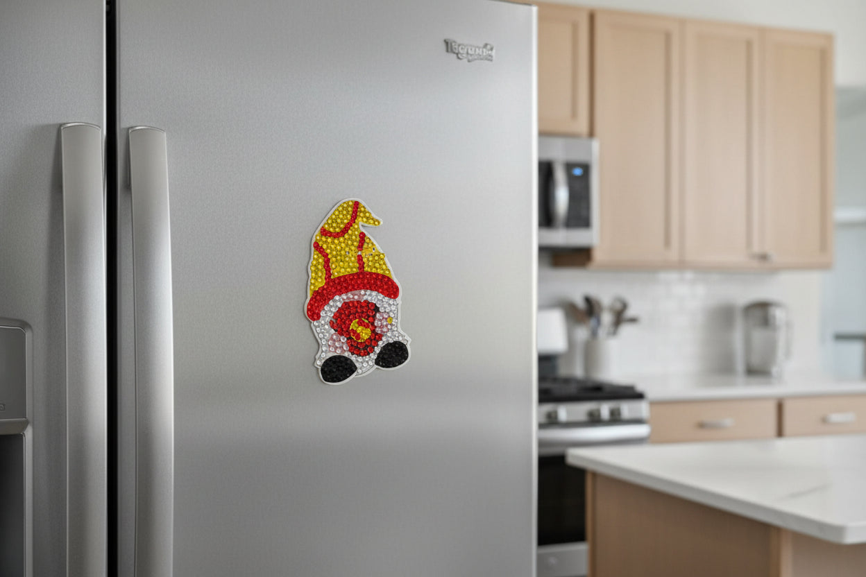 Diamond Art - Gnome and Each One is a Handcrafted Magnet, One-of-a-Kind