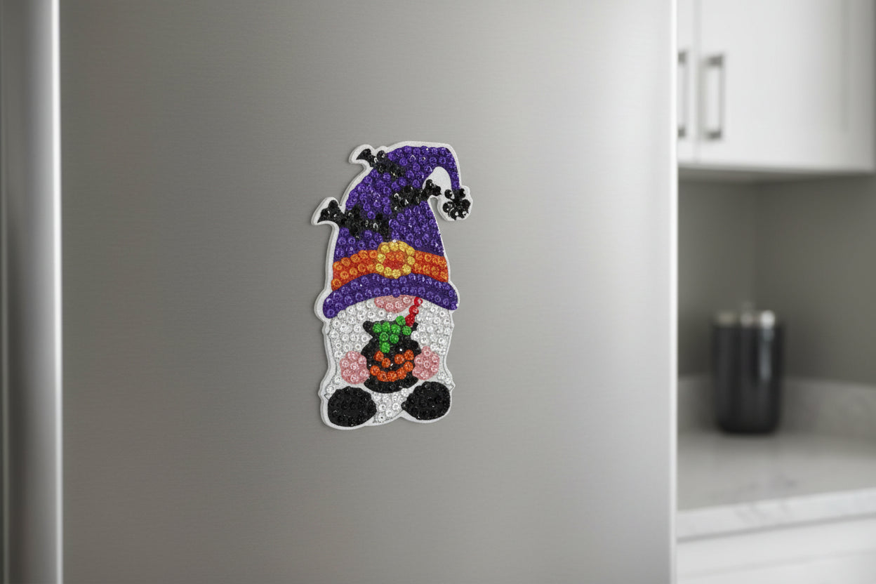 Diamond Art - Gnome and Each One is a Handcrafted Magnet, One-of-a-Kind