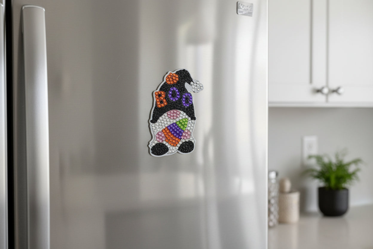 Diamond Art - Gnome and Each One is a Handcrafted Magnet, One-of-a-Kind