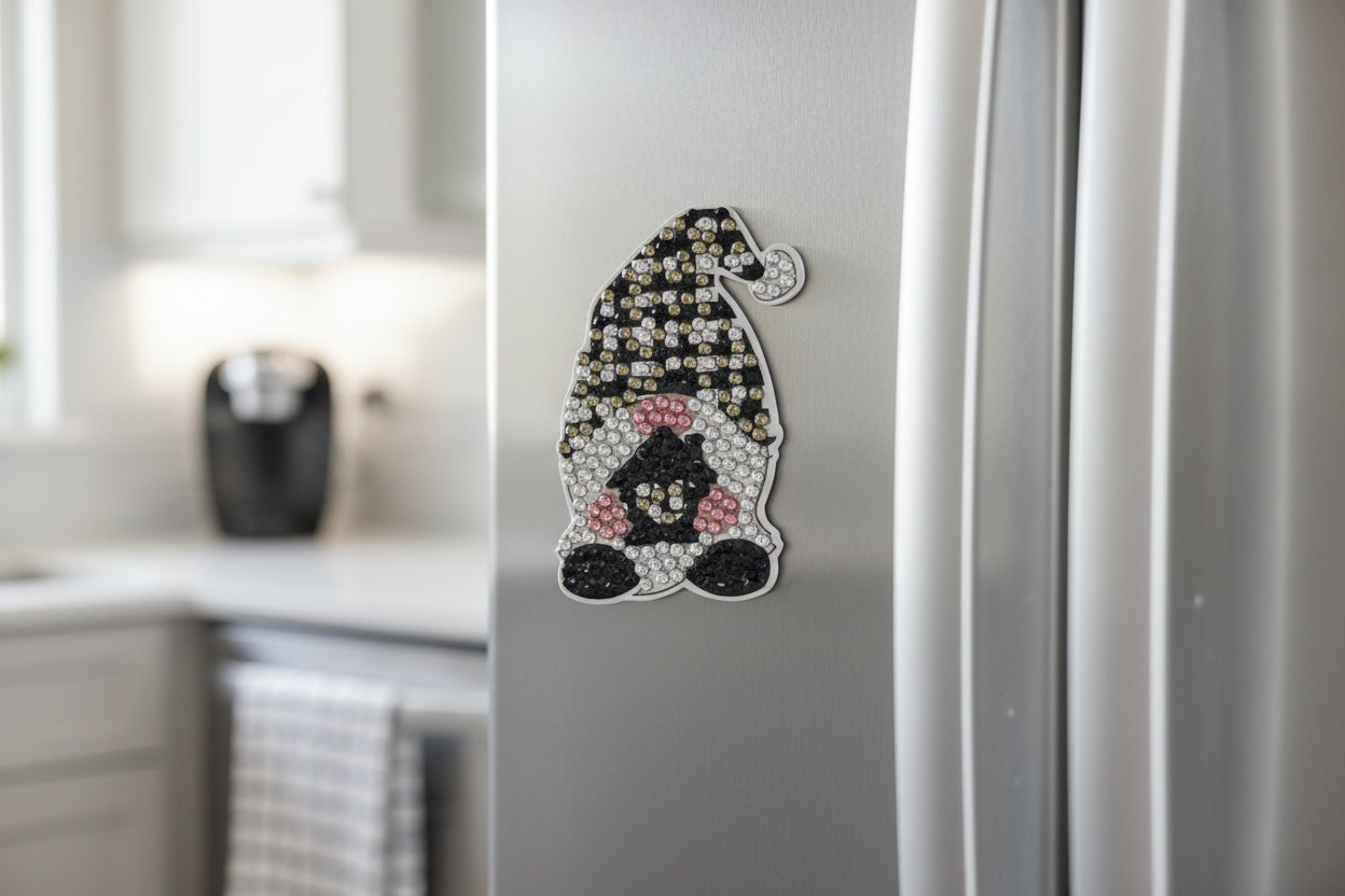 Diamond Art - Gnome and Each One is a Handcrafted Magnet, One-of-a-Kind