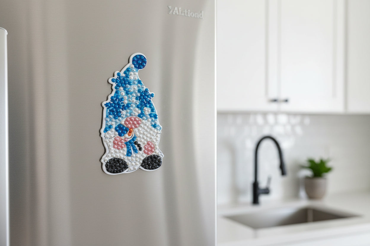 Diamond Art - Gnome and Each One is a Handcrafted Magnet, One-of-a-Kind