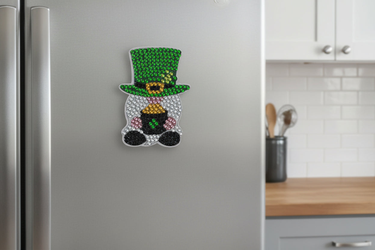 Diamond Art - Gnome and Each One is a Handcrafted Magnet, One-of-a-Kind