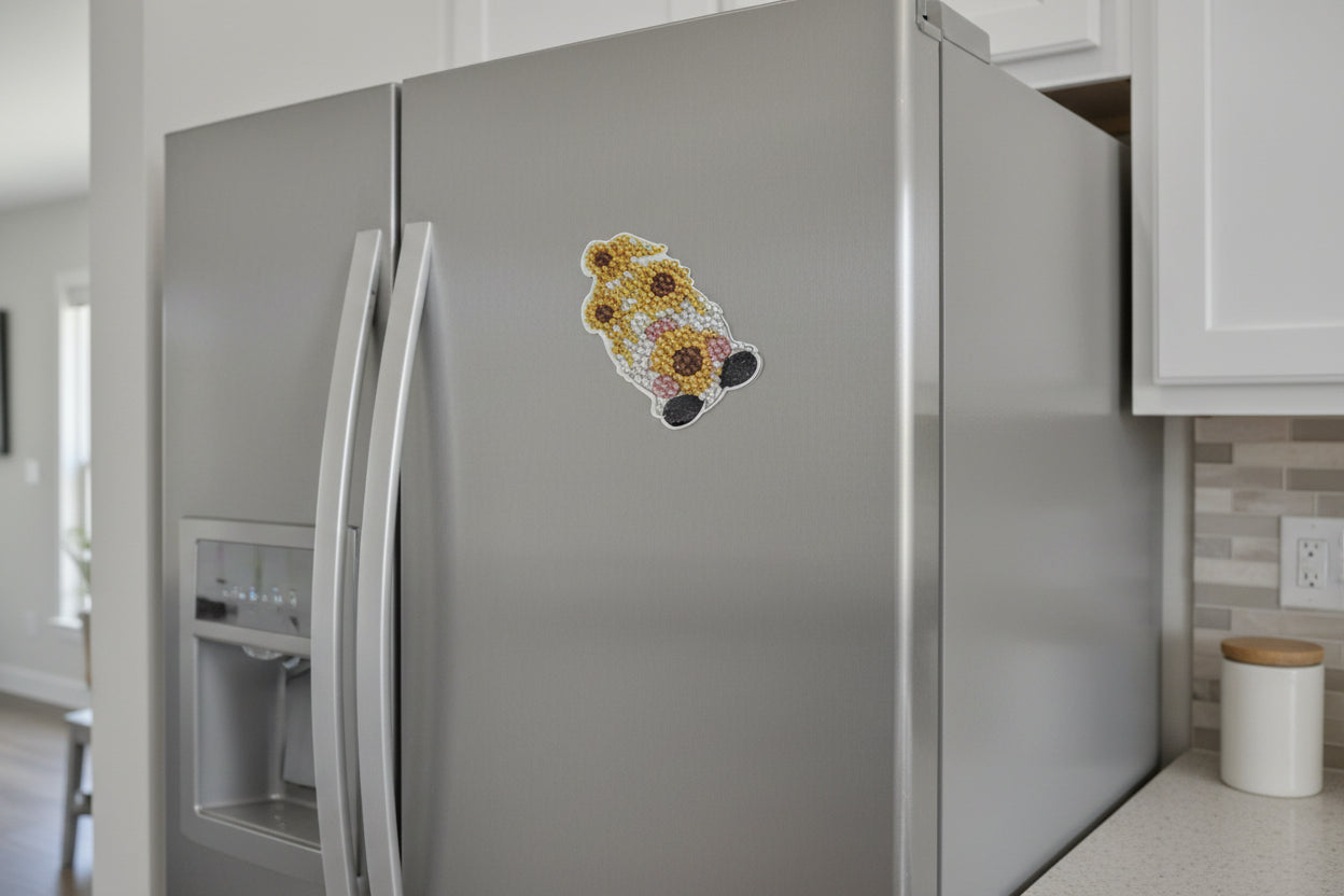 Diamond Art - Gnome and Each One is a Handcrafted Magnet, One-of-a-Kind