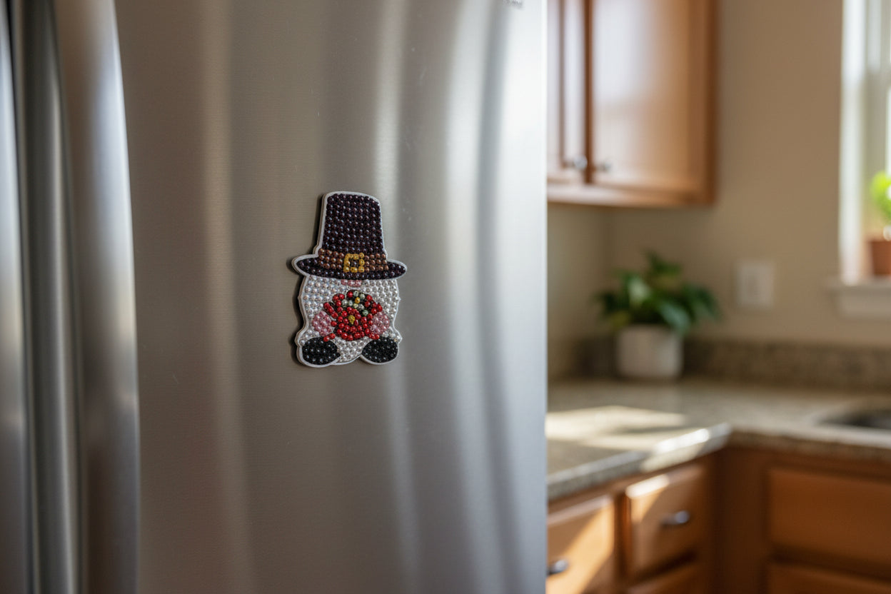 Diamond Art - Gnome and Each One is a Handcrafted Magnet, One-of-a-Kind