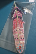Rhinestone Feather Bookmark w/ Crystal Charm | 09