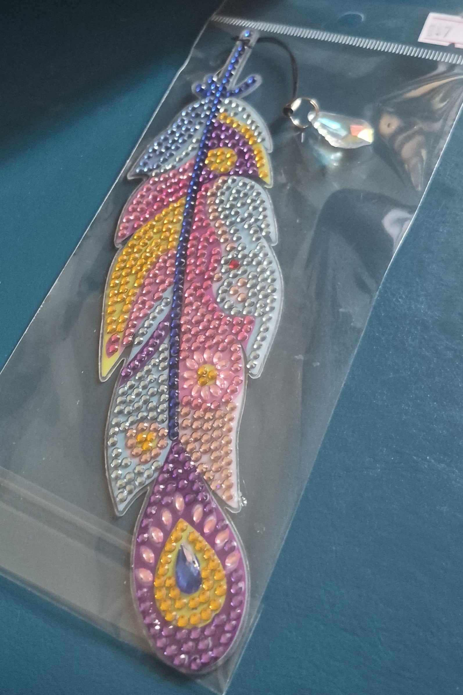 Rhinestone Feather Bookmark w/ Crystal Charm | 11