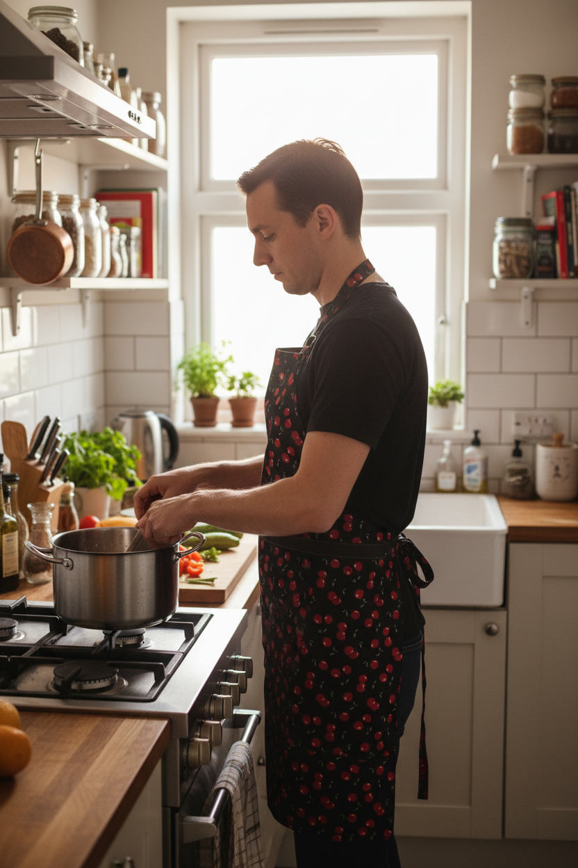 Apron - Adult - Cherries W-Black