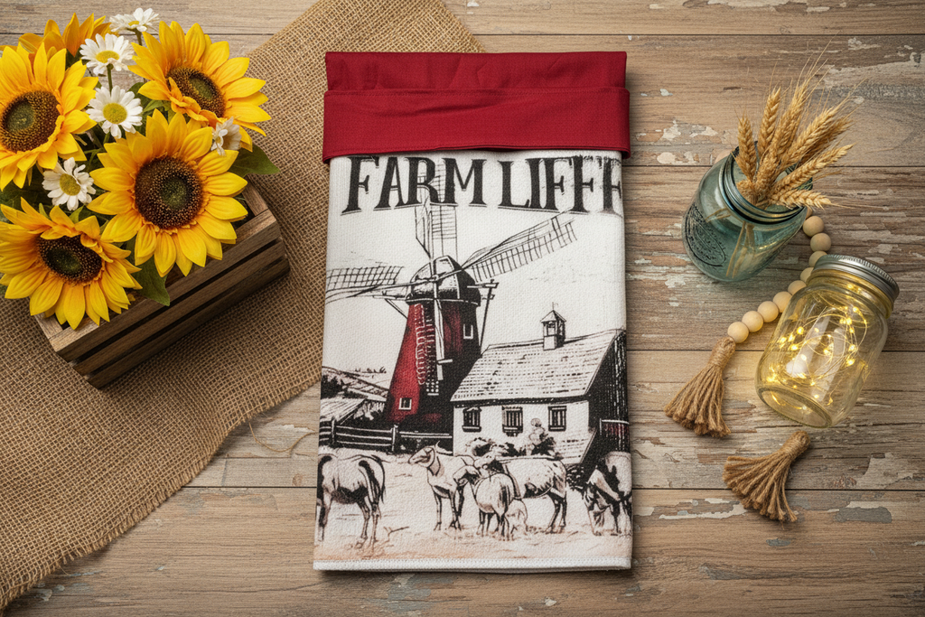 Non-Slip Stove Towels - Everyday – Farmhouse – Farmhouse Life W-Rust