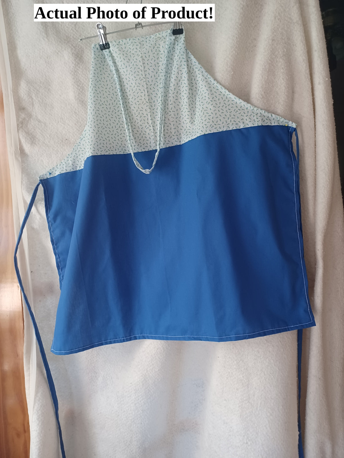 Apron - Adult - Floral top w blue bottom