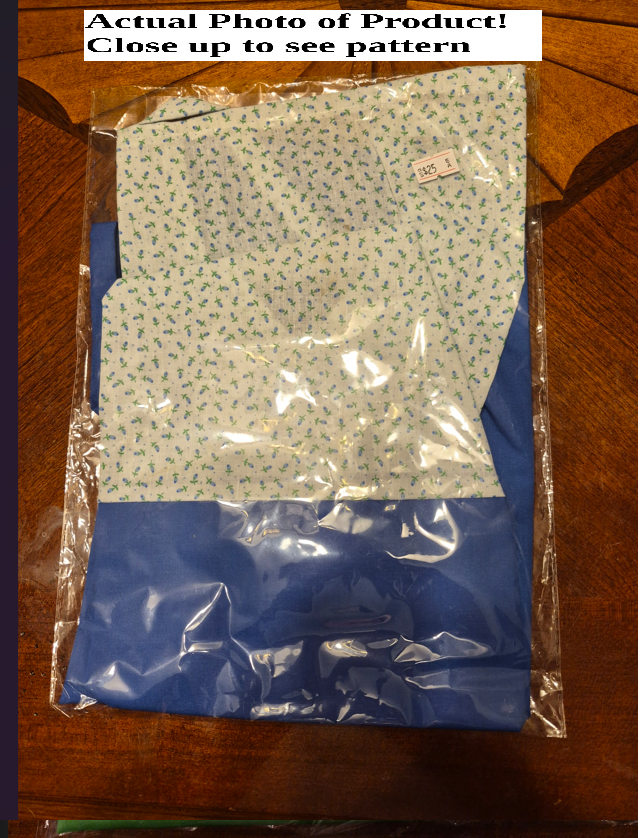 Apron - Adult - Floral top w blue bottom