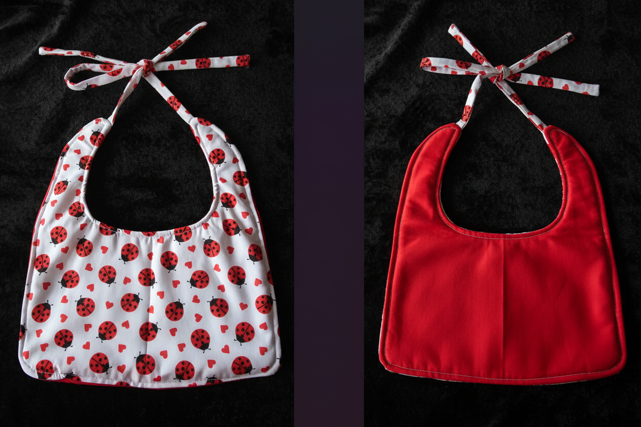 Reversable Bibs  -  Ladybug W-Red – Lg - 06