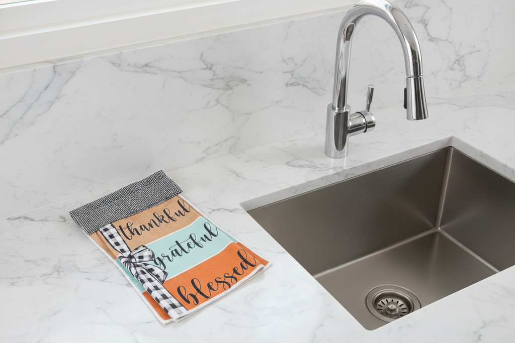 Non-Slip Stove Towels - Thankful - Plaid