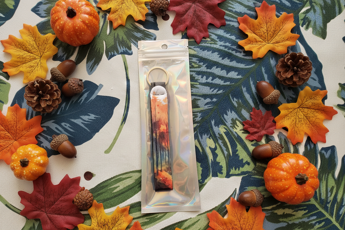 Handcrafted Sublimated Lanyards  - Fall - Trees