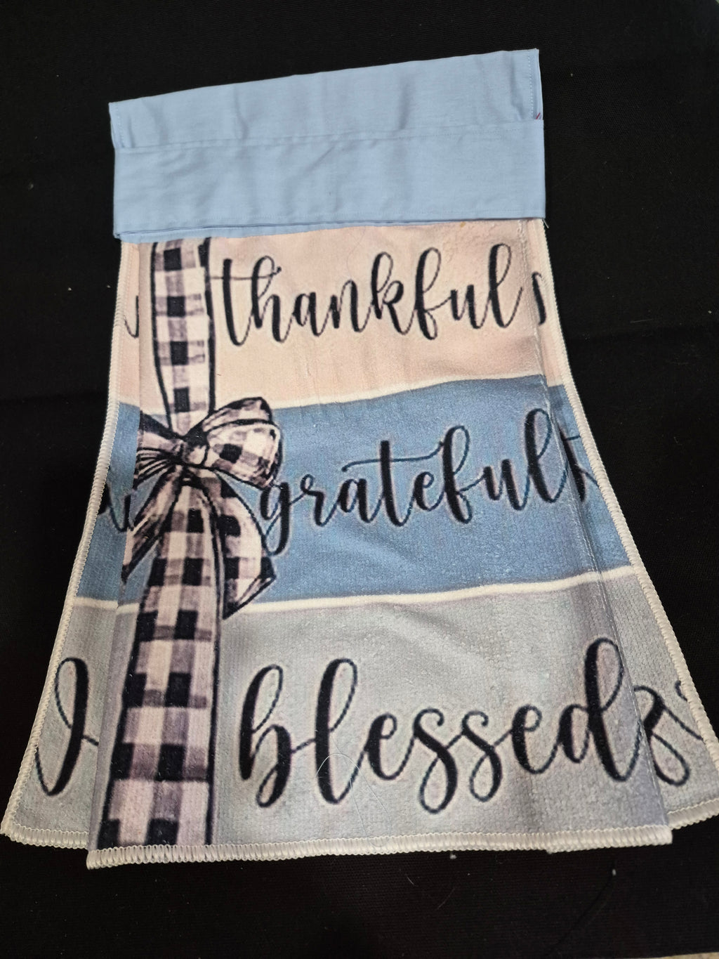 Non-Slip Stove Towels - Thankful - Blue