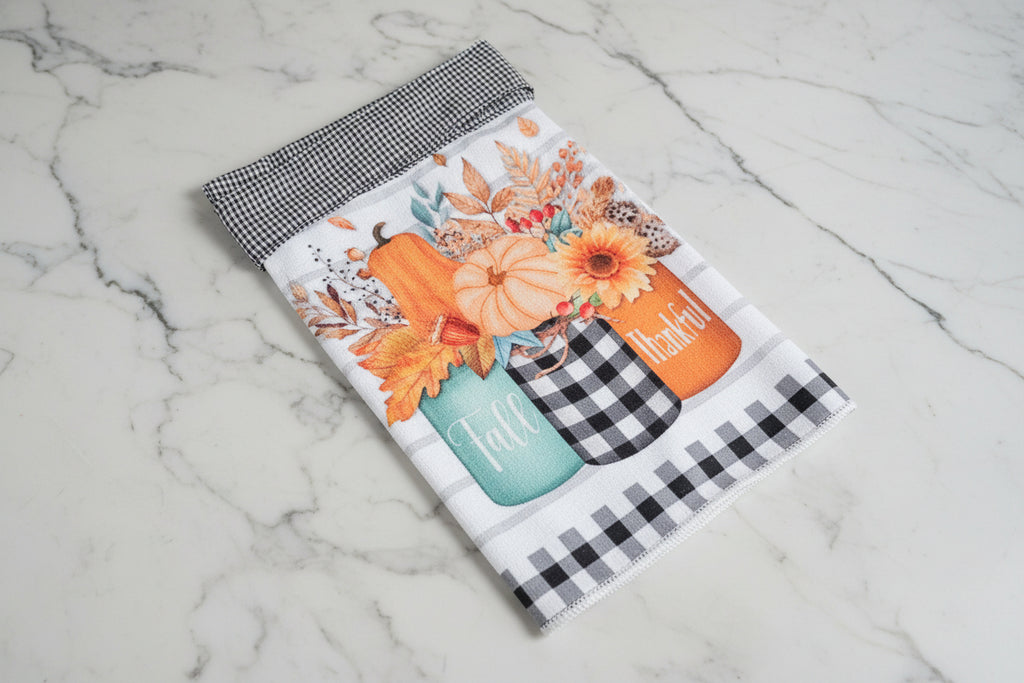 Non-Slip Stove Towels - Pumpkin - Mason Jars