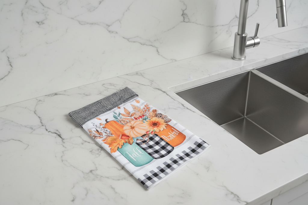 Non-Slip Stove Towels - Pumpkin - Mason Jars