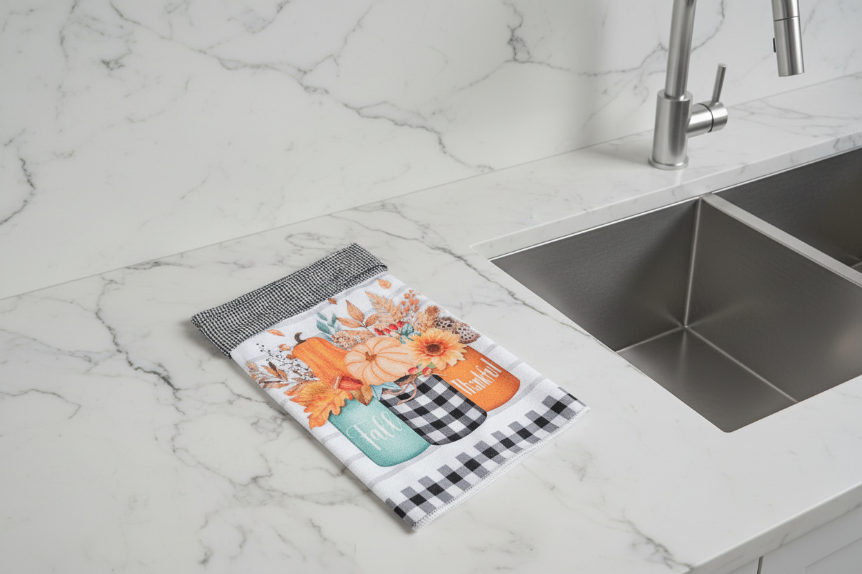 Non-Slip Stove Towels - Pumpkin - Mason Jars