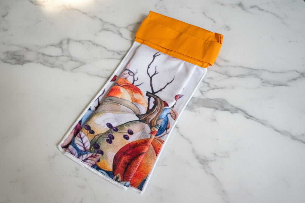 Non-Slip Stove Towels - Pumpkin - W gold